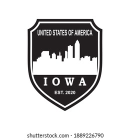 iowa skyline silhouette vector logo