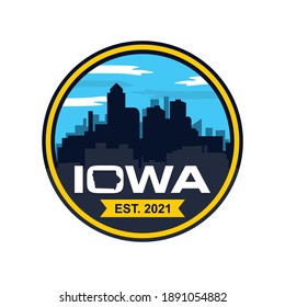 Iowa Skyline Vector , logotipo de los rascacielos de Iowa