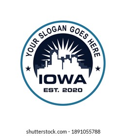 Iowa Skyline Vector , Iowa Skyscraper Logo