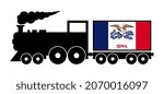 iowa state delivery train. vector illustration isolated on white background
