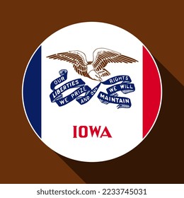 Bandera del estado de Iowa. Ilustración vectorial.