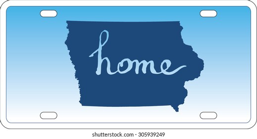 Iowa state license plate vector