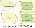 Iowa state location on map of USA
