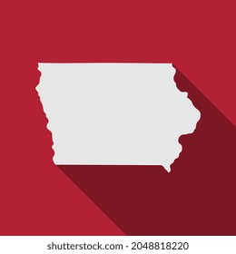 Iowa state map with long shadow