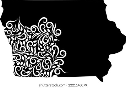 Iowa State Map Outline Vector Design