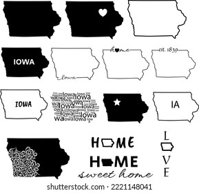 Diseño del vector de esquema de conjunto de mapas de estado de Iowa