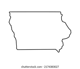 Iowa state map. US state map. Iowa outline symbol. Vector illustration