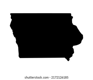 Iowa state map. US state map. Iowa silhouette symbol. Vector illustration