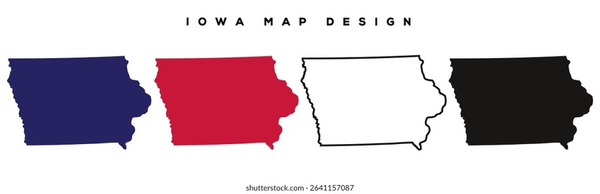IOWA State Map – Vintage Style Illustration with Labeled Cities and Borders