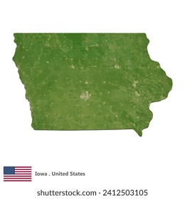 Iowa, States of America Topographic Map (EPS)