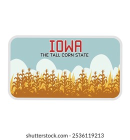 Iowa - The Tall Corn State Vintage Perfeito para impressão, vestuário, adesivo, etc