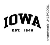 Iowa typography design for tshirt hoodie baseball cap jacket and other uses vector