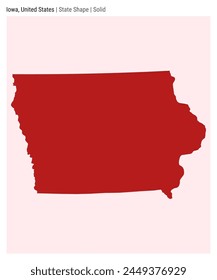 Iowa, United States. Simple vector map. State shape. Solid style. Border of Iowa. Vector illustration.