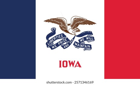 Iowa US State Flag Vector Illustration