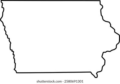 Iowa U.S. state map icon design