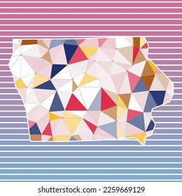 Iowa vector illustration. Iowa design on gradient stripes background. Technology, internet, network, telecommunication concept. Elegant vector illustration.