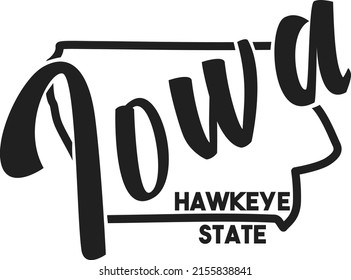 Iowa Vector Illustration Hawkeye State Nickname Stock Vector (Royalty ...