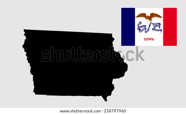 Iowa Vector Map Flag Isolated On Stock Vector Royalty Free 258797960 Shutterstock 8080