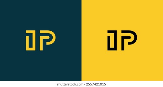 IP abstract minimalist letters Logo Monogram. It is a minimalist logo, this logo is made by combining two letters