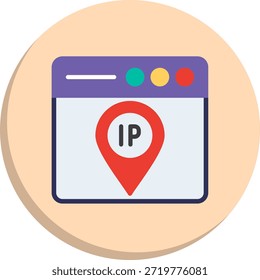 Symbol für flache Kreisform der IP-Adresse