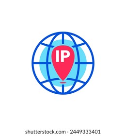 Ip address geolocation location icon graphic design