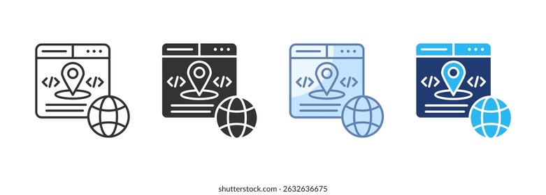 Ip Address Icon Set Multiple Style Collection