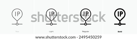 ip address icon. Thin, Light Regular And Bold style design isolated on white background