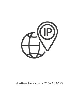 IP Address line icon. linear style sign for mobile concept and web design. Internet Protocol outline vector icon. Symbol, logo illustration. Vector graphics