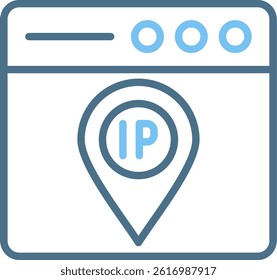 Ip Address Line Two Colour Icon