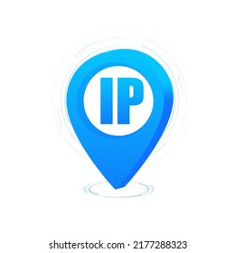 IP Address Point. Data And Networks. Online Privacy And Anonymity. Vector Illustration.