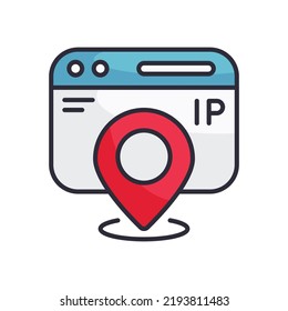 Ip Address vector Filled Outline Icon Design illustration on White background. EPS 10 File 