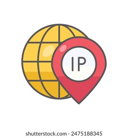 Ip Address vector icon with whitebackground vector stock illustration
