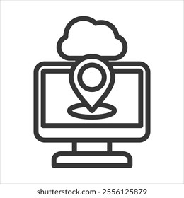 Ip Addresses Outline Icon Vector Illustration