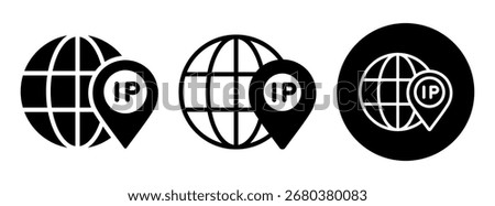 Ip Adress Icon Collection Glyph and Mixed Vector Illustration