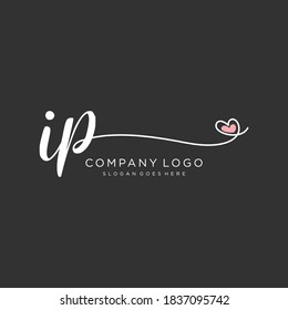 IP Beauty vector initial logo, handwriting logo of initial signature, wedding, fashion, jewelry, boutique, floral and botanical with creative template for any company or business.