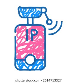 ip camera doodle icon sketch vector. ip camera sign. isolated symbol illustration