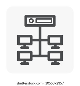 Ip camera and equipment icon on white.