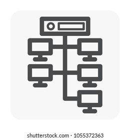 Ip camera and equipment icon on white.