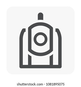 Ip camera and equipment icon on white.