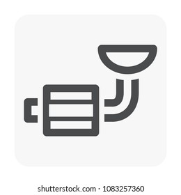 Ip camera and equipment icon on white.