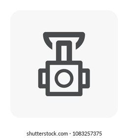 Ip camera and equipment icon on white.