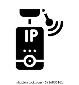 ip camera glyph icon vector. ip camera sign. isolated contour symbol black illustration