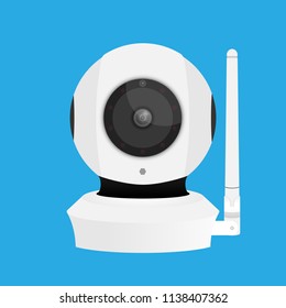 IP Camera with Mic and Wifi Antenna Ball design isolated vector 