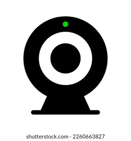 IP camera silhouette icon during recording. Vector.