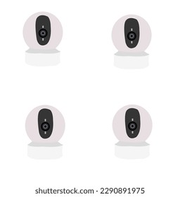 IP CCTV camera install by have water proof cover to protect camera with home security system concept.Security cam, cctv video camera, street observe surveillance equipment front and side angle view.
