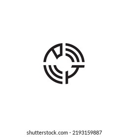 IP circle initial logo concept in high quality professional design that will print well across any print media