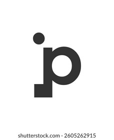 IP creative geometric initial based modern and minimal logo. Letter i p trendy fonts. Universal professional elegant techno vector design.