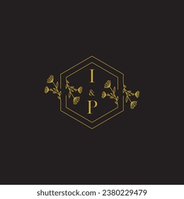 IP elegant wedding initial logo in high quality professional design that will print well across any print media