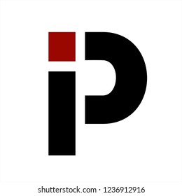 iP, iC initials letter company logo