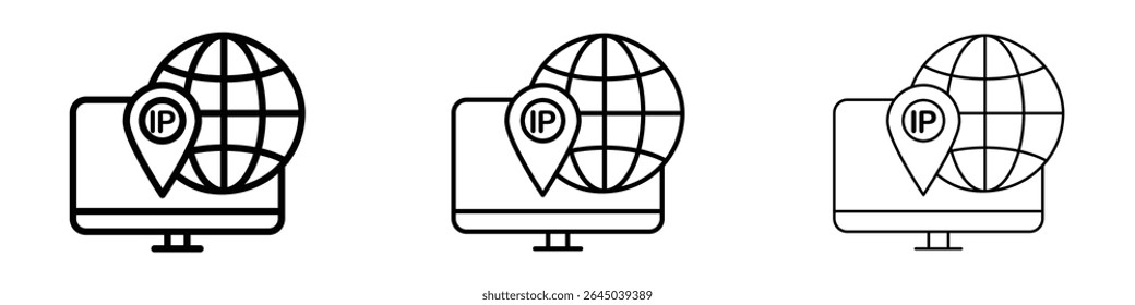Icono IP llenado concepto de signo plano para el Diseño web.